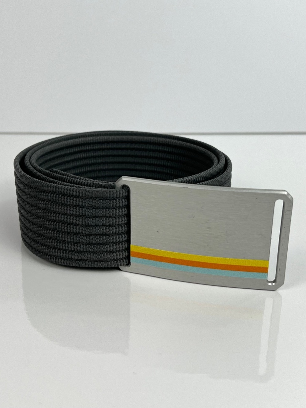 Grip 6 3 Stripe Polished Granite Webbed Nylon Buckle Belt 32-34 Utility USA Made